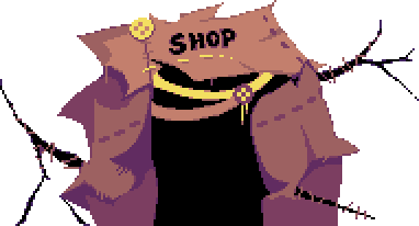 pixel art torn shopfront